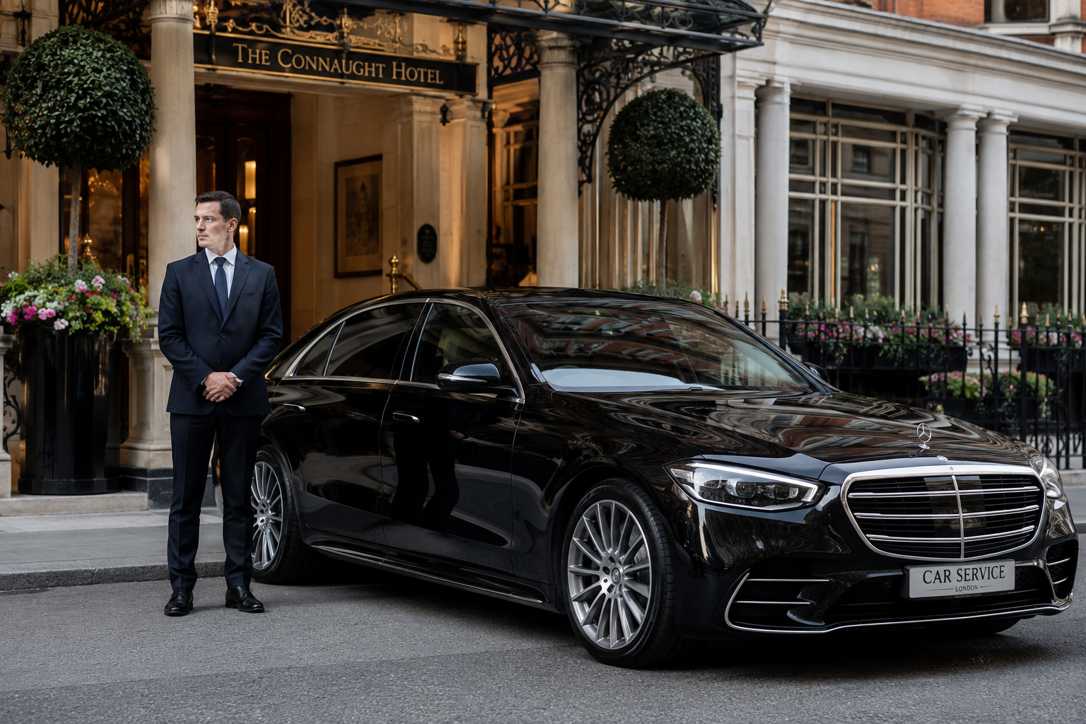 Airport Chauffeur London Mercedes S Class at Heathrow Airport